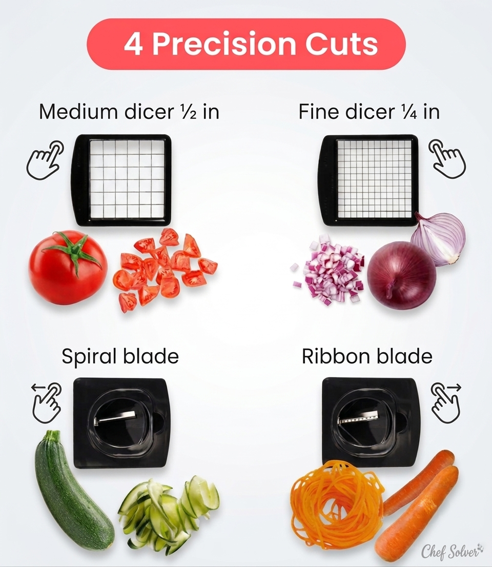 4 in 1 Chopper and Spiralizer - Food Chopper